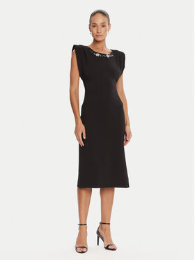 Rinascimento Rinascimento Коктейлна рокля CFC0020043002 Черен Slim Fit