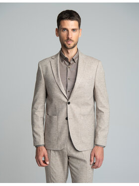 Borgio Borgio Marynarka Lago_br Brązowy Slim Fit