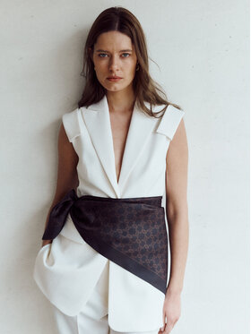 MARI PRETI MARI PRETI Gilet da completo Serene Bianco Regular Fit