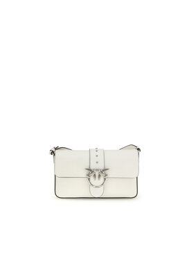 PINKO PINKO Torebka White Leather Shoulder Biały
