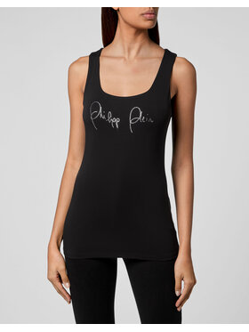 PHILIPP PLEIN PHILIPP PLEIN Tank top 4635 Czarny Skin Tight Fit