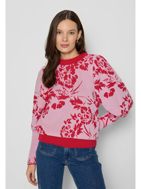 BIZUU BIZUU Sweter FLORIA Różowy Standard Fit
