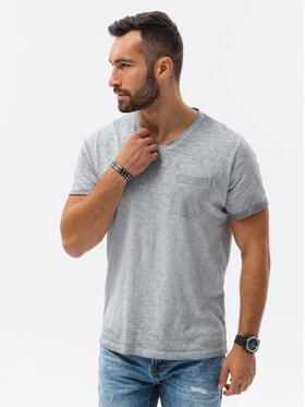 Ombre Ombre T-Shirt S1388 Szary Slim Fit