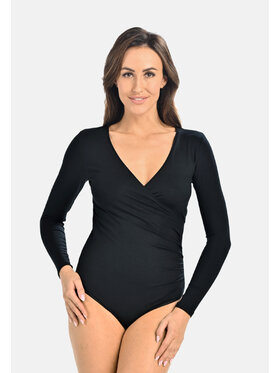 Teyli Teyli Body damskie eleganckie Avianna Czarny Regular Fit