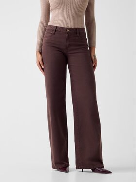 Guess Guess Kalhoty z materiálu 180132 Hnědá Slim Fit
