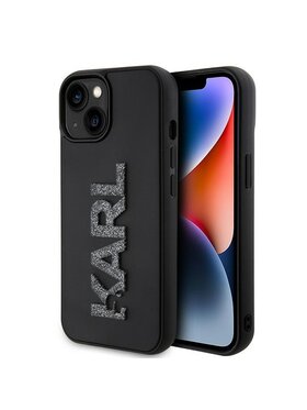 KARL LAGERFELD KARL LAGERFELD Etui na telefon 3D Rubber Glitter Logo Czarny