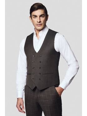 Lancerto Lancerto Kamizelka Trani KA073125000003 Brązowy Slim Fit