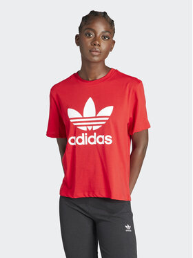 adidas adidas T-Shirt adicolor Trefoil IM6930 Czerwony Boxy Fit