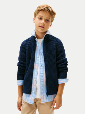 Tommy Hilfiger Tommy Hilfiger Pletena jopica KB0KB09913 Mornarsko modra Regular Fit