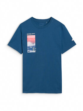 4F 4F T-Shirt MIDSHOP TEXTILE Turkusowy Regular Fit