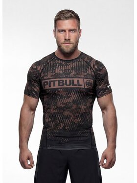PITBULL PITBULL Koszulka techniczna HEX CAMO HILLTOP Beżowy Regular Fit