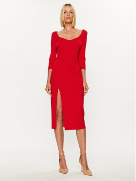 Rinascimento Rinascimento Коктейльна сукня CFC0114860003 Червоний Slim Fit