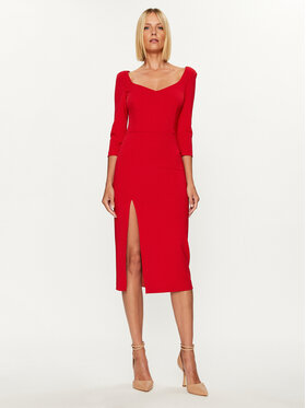 Rinascimento Rinascimento Φόρεμα κοκτέιλ CFC0114860003 Κόκκινο Slim Fit