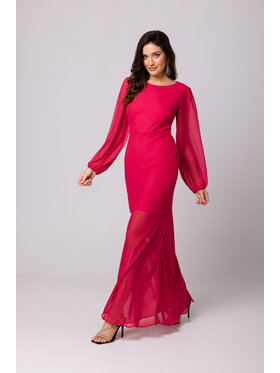 Makover Makover Sukienka codzienna K166 Fioletowy Regular Fit