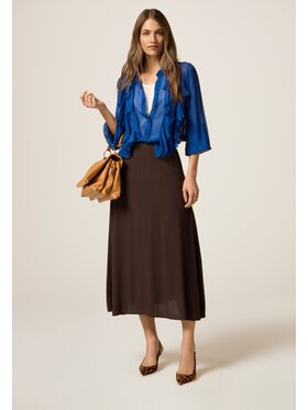 Oltre Oltre Spódnica midi 1156J000274N022 Brązowy A-Line Fit