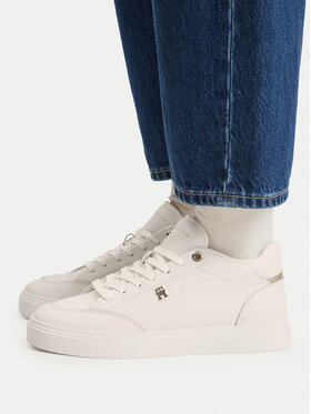Tommy Hilfiger Tommy Hilfiger Snīkeri Th Chic Cupsole Mc FW0FW09595 Balts