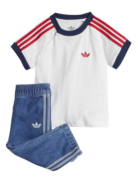 adidas adidas Komplektas: marškinėliai ir kelnės Denim JC7863 Mėlyna Regular Fit