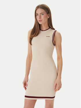 Guess Guess Sukienka dzianinowa V6GK04 Z0648 Beżowy Regular Fit