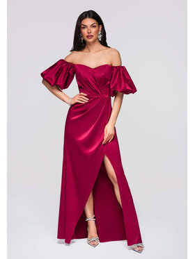 Ombre Ombre Sukienka wieczorowa LA-OM-DLR270 Bordowy Regular Fit