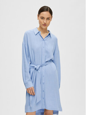Selected Femme Selected Femme Košeľové šaty 16089666 Modrá Relaxed Fit