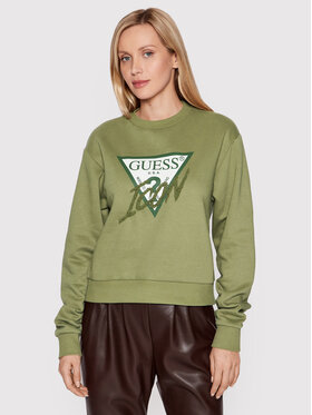 Guess Guess Mikina Icon W2YQ01 KB681 Zelená Regular Fit