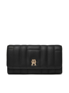 Tommy Hilfiger Tommy Hilfiger Velká dámská peněženka Feminine Lrg Flap AW0AW17475 Černá