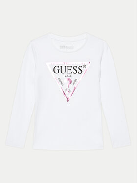 Guess Guess Bluză K84I18 K8HM0 Alb Regular Fit