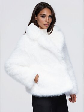 Ombre Ombre Kožešina OW-FR-E0002 Bílá Relaxed Fit