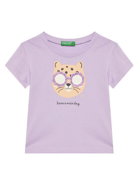 United Colors Of Benetton United Colors Of Benetton T-shirt 3096G10J8 Ljubičasta Regular Fit