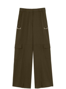 PINKO PINKO Spodnie cargo Pelaggi pantalone fluido Zielony Comfort Fit