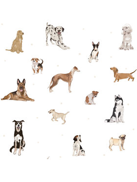 Dekornik Dekornik Tapeta Dogs are The Best Beżowy