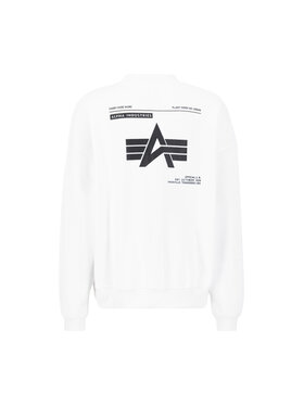 Alpha Industries Alpha Industries Bluza Logo Backprint Sweatshirt Biały Relaxed Fit