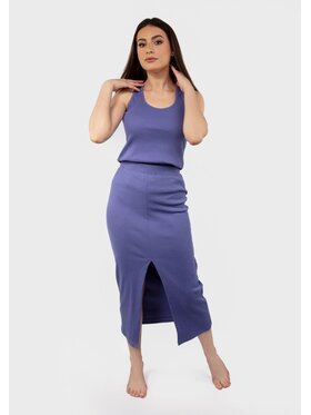 DKaren Sport DKaren Sport Komplet bluzka i spódnica DK-K-P1 Fioletowy Slim Fit