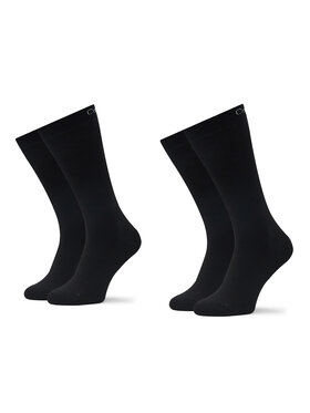 Calvin Klein Calvin Klein Súprava 2 párov vysokých pánskych ponožiek 701219974 Čierna