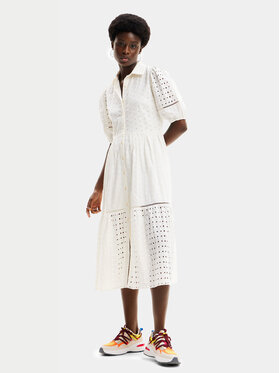 Desigual Desigual Sukienka koszulowa Berkeley 24SWVW59 Biały Regular Fit