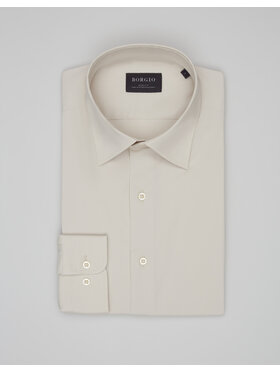 Borgio Borgio Koszula MORTARA_BZ Beżowy Slim Fit