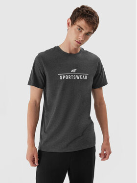 4F 4F T-shirt 4FAW23TTSHM0878 Siva Regular Fit