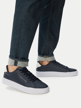 Tommy Hilfiger Tommy Hilfiger Sportcipők Th Court Lth Detail Ess FM0FM05367 Sötétkék