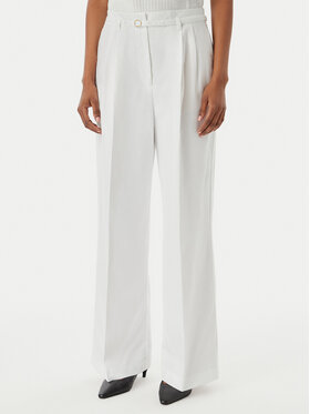 Tommy Hilfiger Tommy Hilfiger Spodnie materiałowe WW0WW48884 Biały Wide Leg