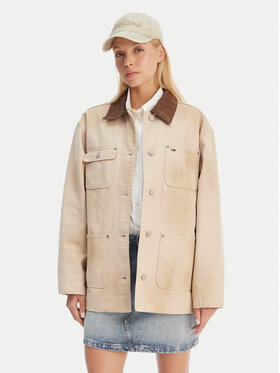 Tommy Jeans Tommy Jeans Demisezoninė striukė Distressed Chore DW0DW22599 Smėlio Relaxed Fit