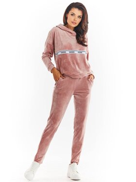 Awama Awama Spodnie damskie A372 Różowy Basic Fit