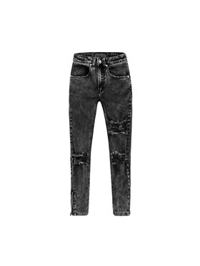 MissDenim MissDenim Spodnie damskie Zip Leg Szary Skinny Fit