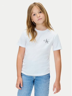 Calvin Klein Jeans Calvin Klein Jeans Majica Chest Monologo IU0IU00719 Bela Regular Fit