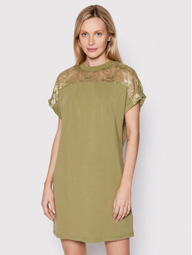 Urban Classics Urban Classics Ежедневна рокля Lace TB4363 Зелен Regular Fit
