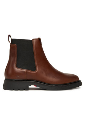 Tommy Hilfiger Tommy Hilfiger Členková obuv s elastickým prvkom Comfort Lwt FM0FM05591 Hnedá