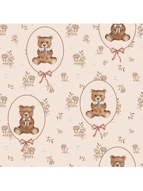 Dekornik Dekornik Tapeta Teddy Bears and flowers Beżowy