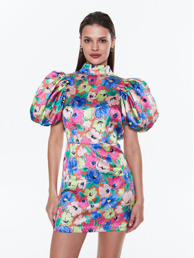 ROTATE ROTATE Koktejlové šaty Silky Woven RT2337 Barevná Slim Fit