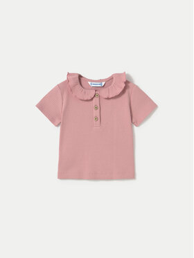 Mayoral Mayoral Тениска с яка и копчета 1104 Розов Slim Fit