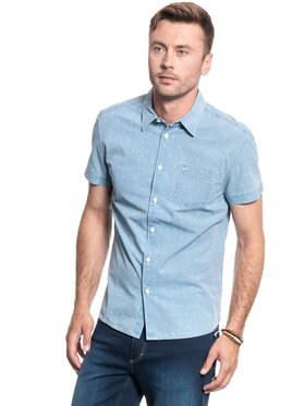 Wrangler Wrangler Koszula SS 1 PKT SHIRT Niebieski Regular Fit