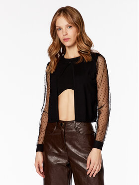NAF NAF NAF NAF Kardigán Mbolly Bolero XENG27 Fekete Regular Fit